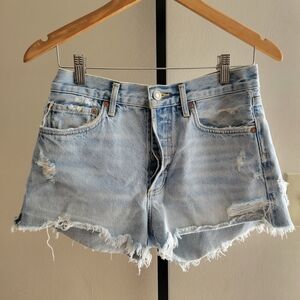 Agolde Light Blue High-Rise Button-Fly Jeans